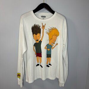 MTV Beavis And Butt-Head Long Sleeve Crew Neck Tee Shirt Men's XXL
